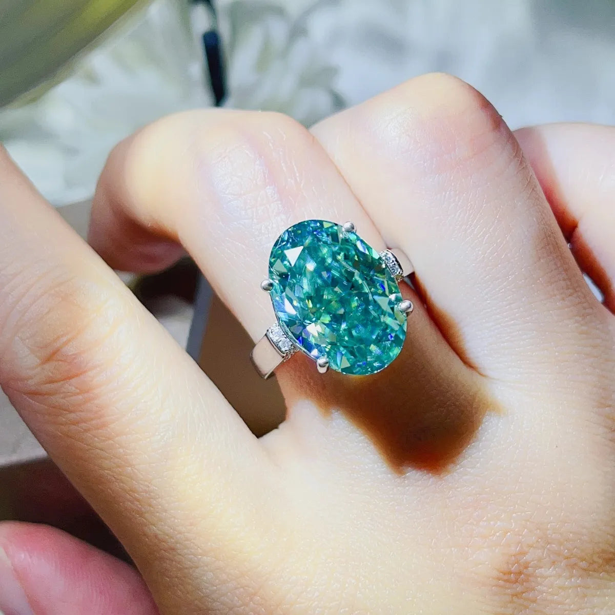 5 Carat Moissanite 925 Sterling Silver Ring OutfitFlow