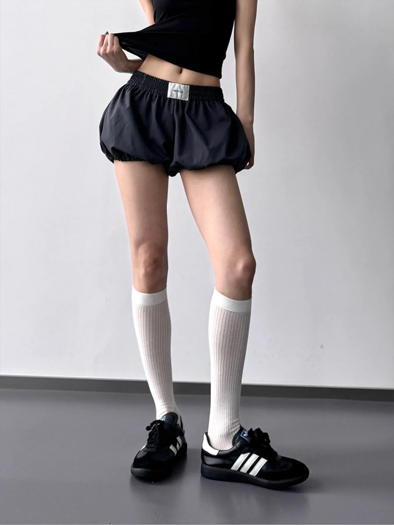 Elastic Waistband Bubble Shorts OutfitFlow