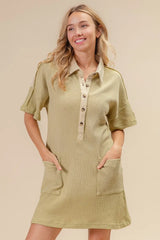 BiBi Dip Dye Mineral Washed Knit Dress OutfitFlow