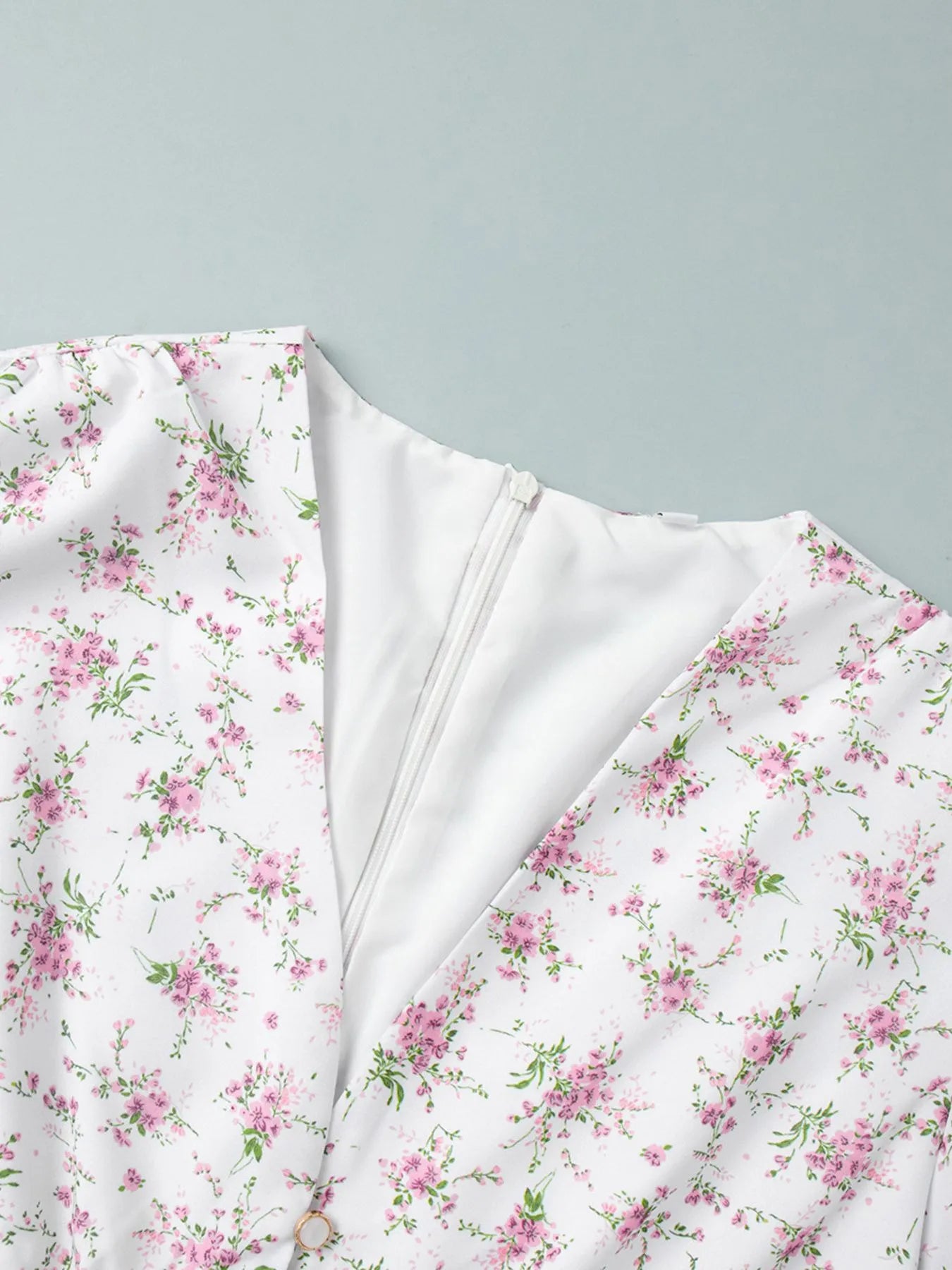 Floral Print Balloon Sleeve Dress OutfitFlow