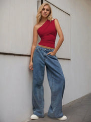 One-Shoulder Tank Top OutfitFlow