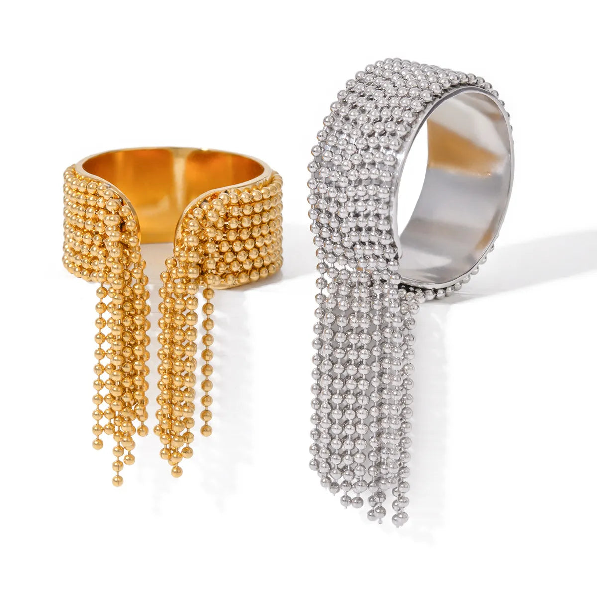 2-Piece Stainless Steel Tassel Chain Ring OutfitFlow