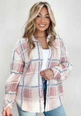 Outfit Flow - Plaid Button Up Collared Neck Sherpa Jacket