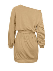 One Shoulder Tie Waist Dress OutfitFlow