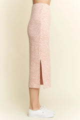 Jade By Jane Zebra Print Side Slit Midi Skirt OutfitFlow