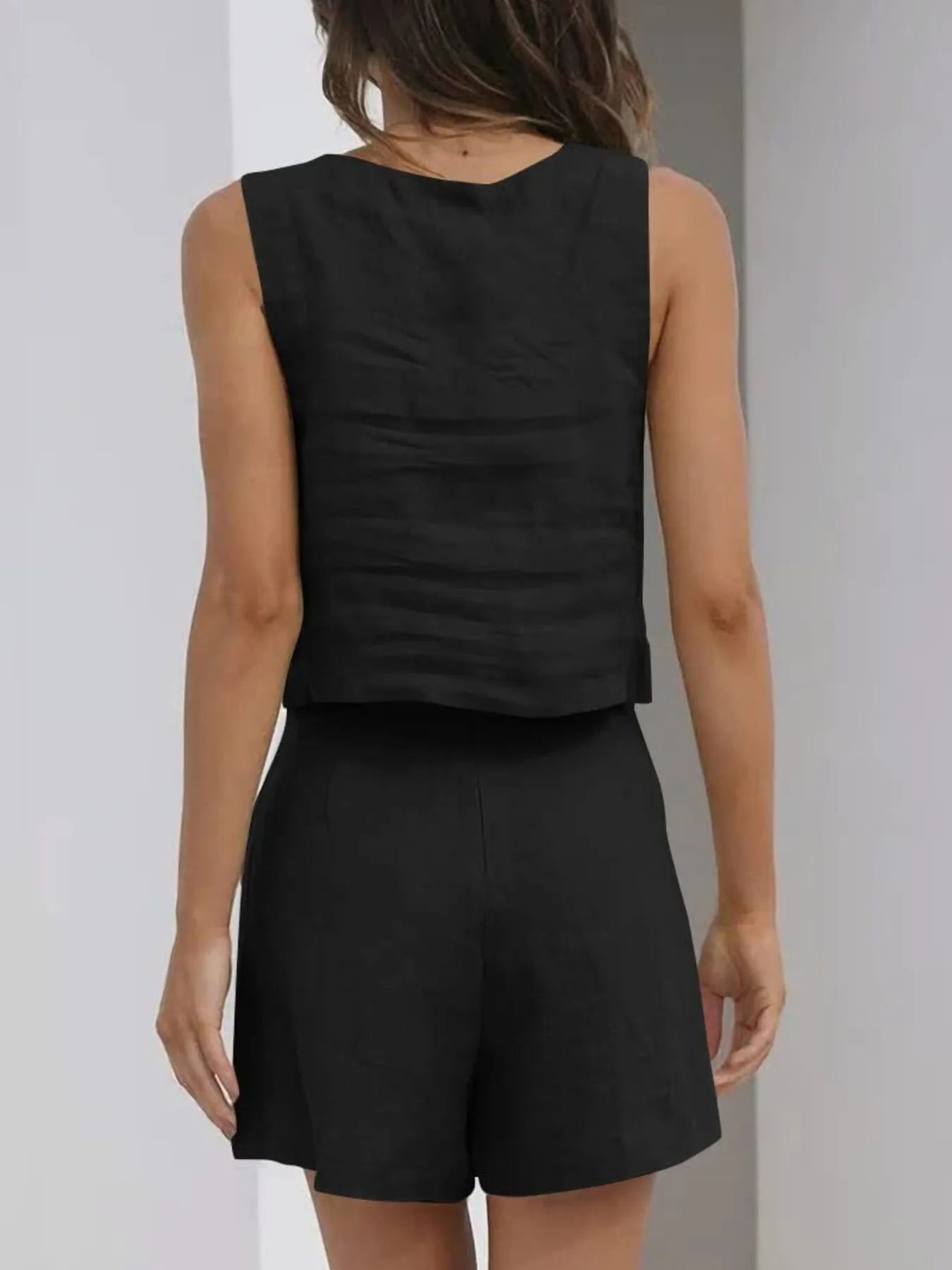Square Neck Tank and Shorts Set OutfitFlow