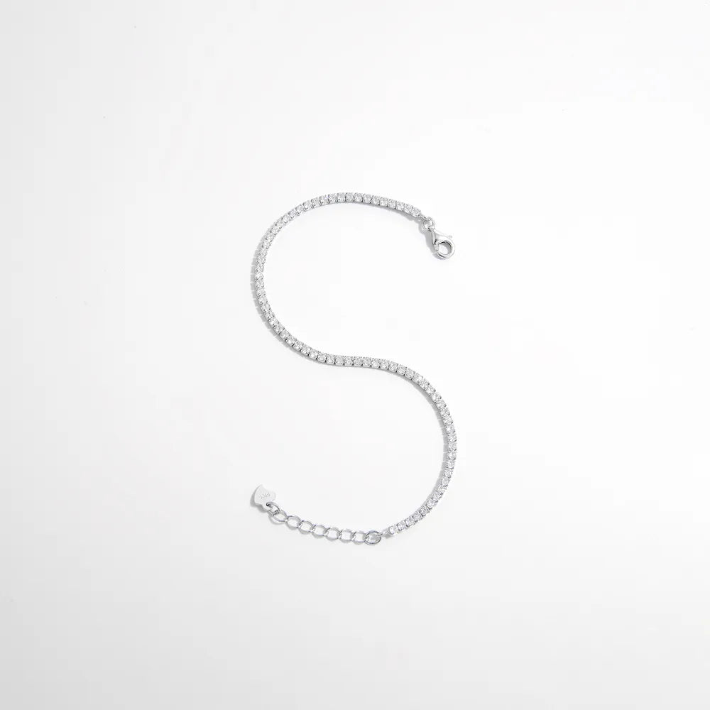 925 Sterling Silver Inlaid Zircon Bracelet OutfitFlow