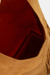 Fame Layered Fringe Detail Suede Hobo Bag OutfitFlow