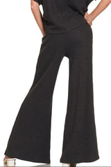 Zenana Wide Leg Flare Sweater Pants OutfitFlow