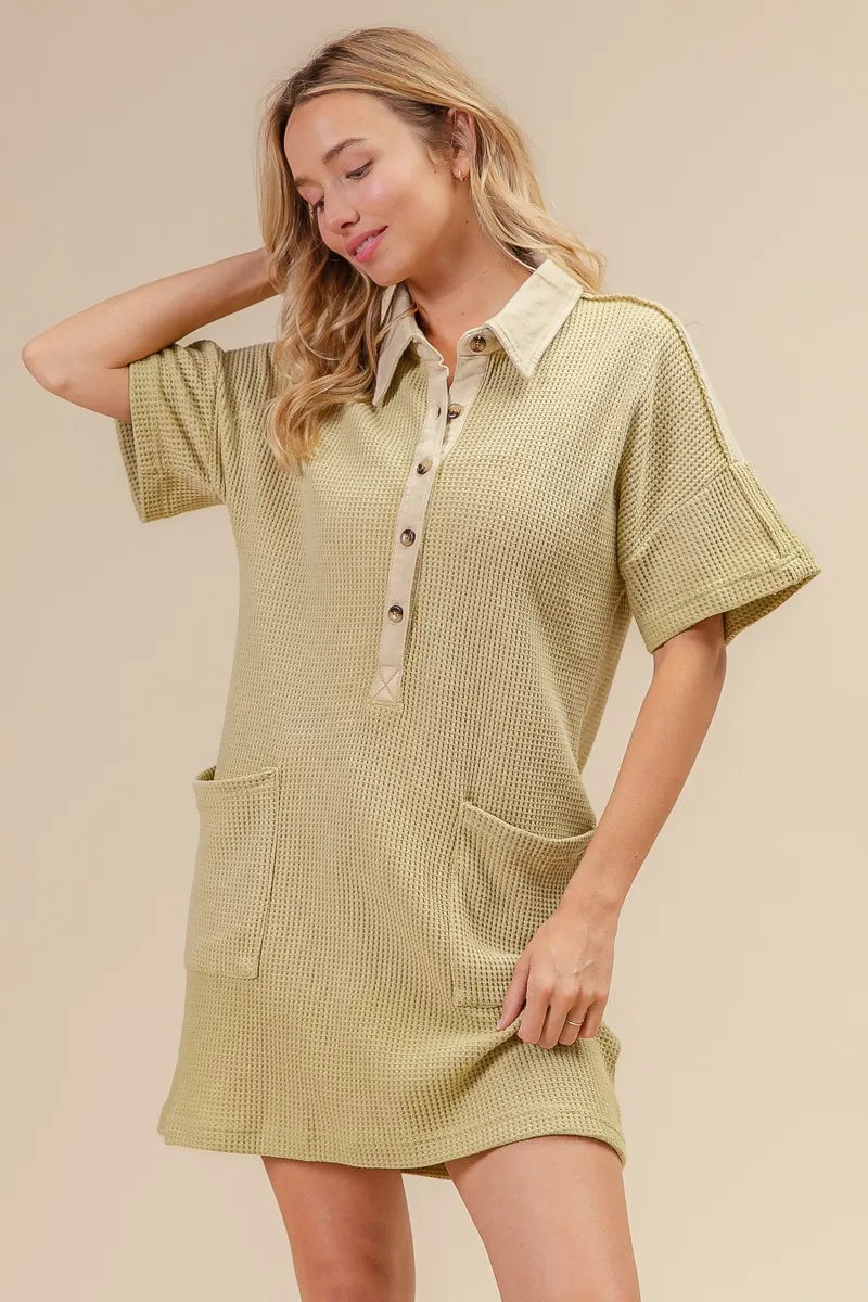 BiBi Dip Dye Mineral Washed Knit Dress OutfitFlow