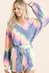 BiBi Tie Dye French Terry Top With Balloon Sleeves OutfitFlow