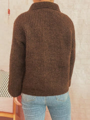 Lace Up Long Sleeve Sweater OutfitFlow