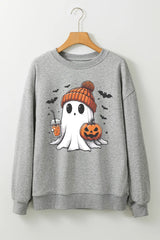 Outfit Flow - Ghost Round Neck Long Sleeve Sweatshirt