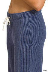 Zenana Raised Rib Short Sleeve Tee & Pants Set OutfitFlow
