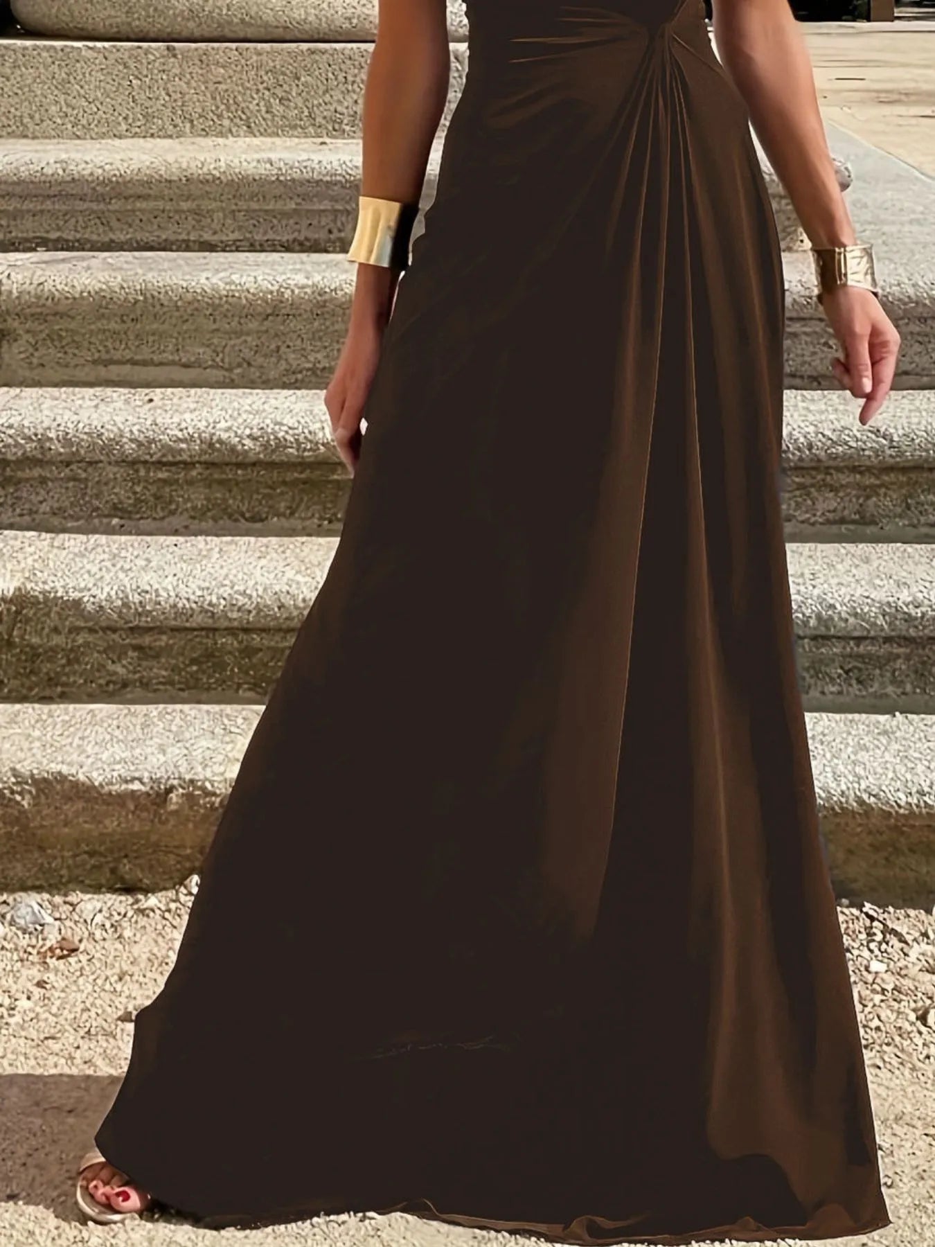 Round Neck Sleeveless Maxi Dress OutfitFlow