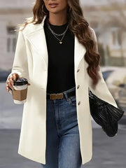 Single-Breasted Longline Blazer Coat OutfitFlow