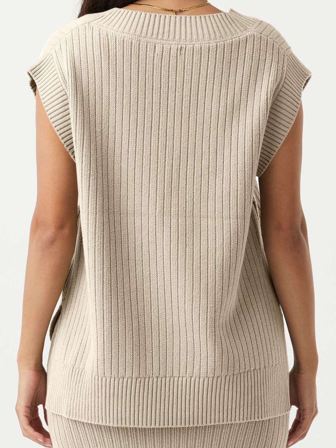 Outfit Flow - Mandy Ribbed V-Neck Sweater Vest