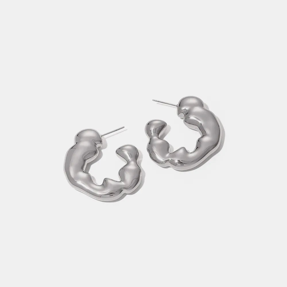 Stainless Steel C-Hoop Earrings OutfitFlow