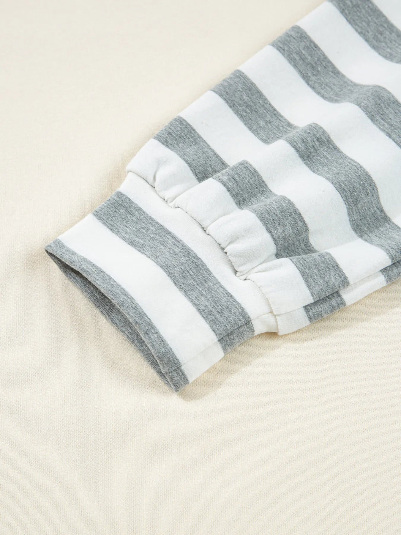 Striped Patchwork Long Sleeve Round Neck Two-in-one Top OutfitFlow