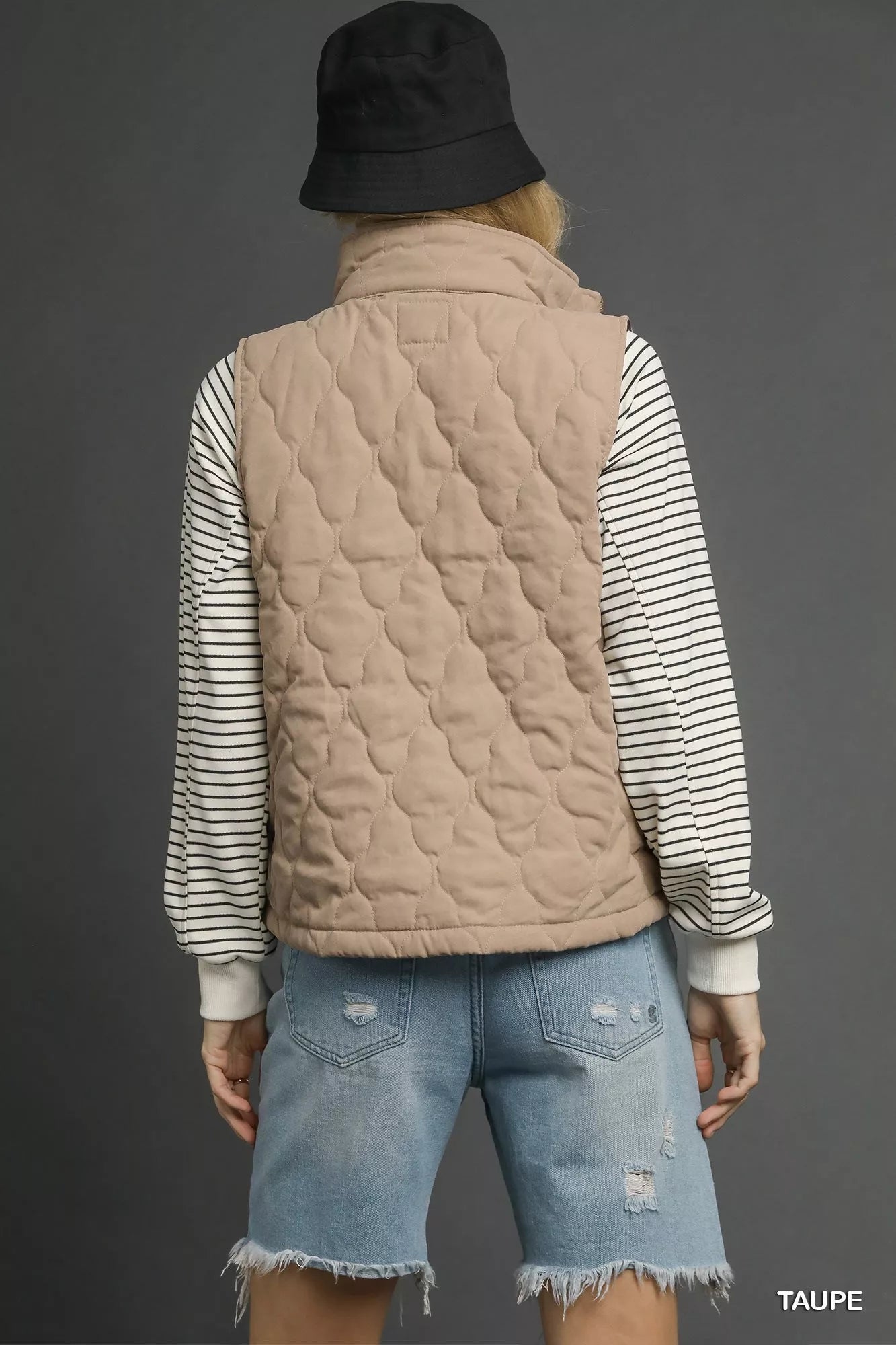 Umgee Quilted Zip-Up Vest OutfitFlow