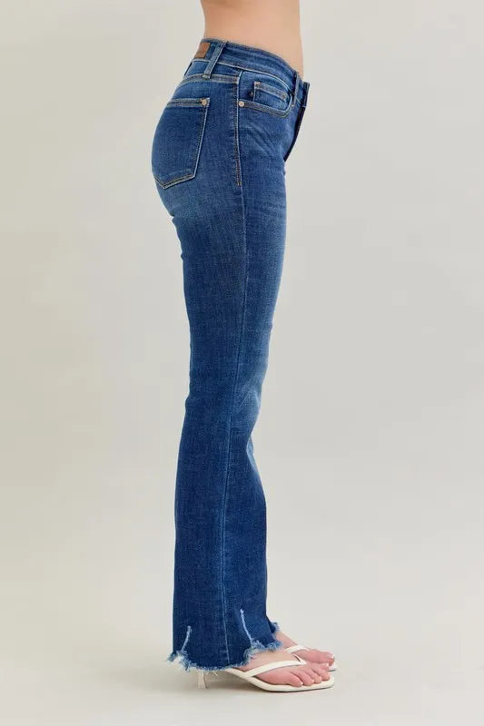 Judy Blue Full Size Mid-rise Non-distressed Hem Bootcut Jeans Plus Size OutfitFlow