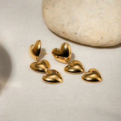Stainless Steel Heart Earrings OutfitFlow