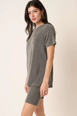 Mittoshop Rib Knit T-Shirt and Biker Short Set OutfitFlow