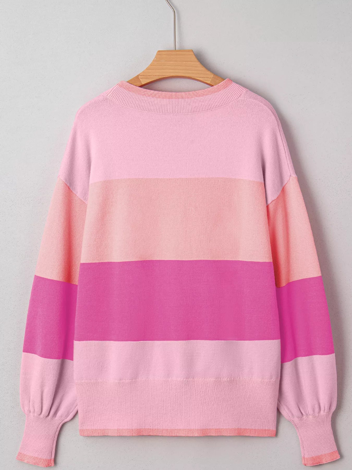 Sequined HOLLY JOLLY Color Block Crew Neck Sweater OutfitFlow