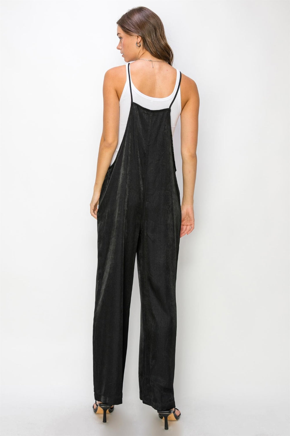 Outfit Flow - HYFVE Half Button Sleeveless Straight Jumpsuit