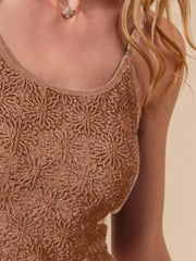 SO ME Two Tone Floral Seamless Tank Top OutfitFlow