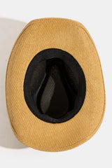 Fame Studded Bull Head Strap Straw Western Cowboy Hat OutfitFlow