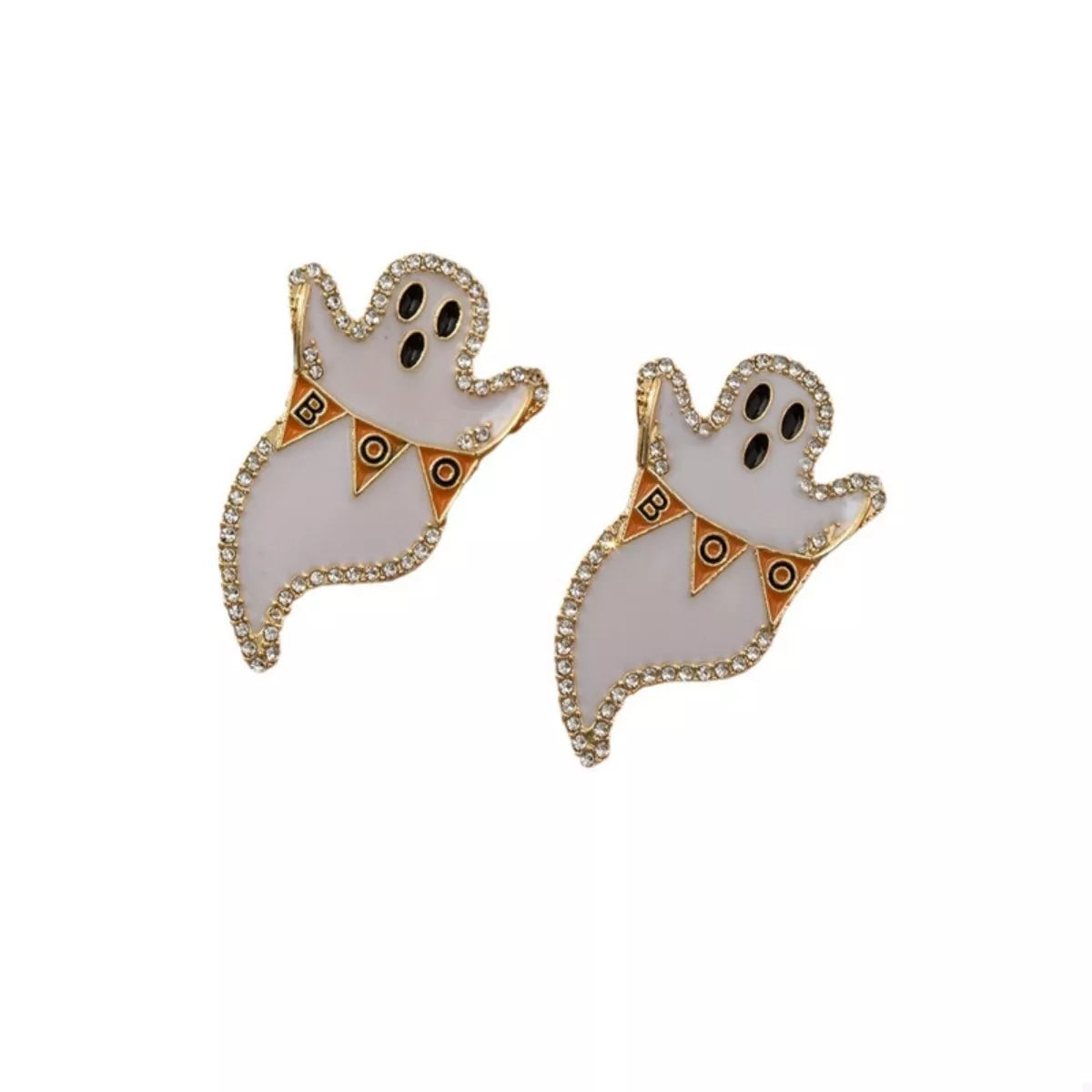 Halloween Ghost and Pumpkin Dangle Earrings OutfitFlow