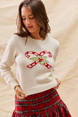 SO ME Christmas Candy Cone Cropped Sweater OutfitFlow