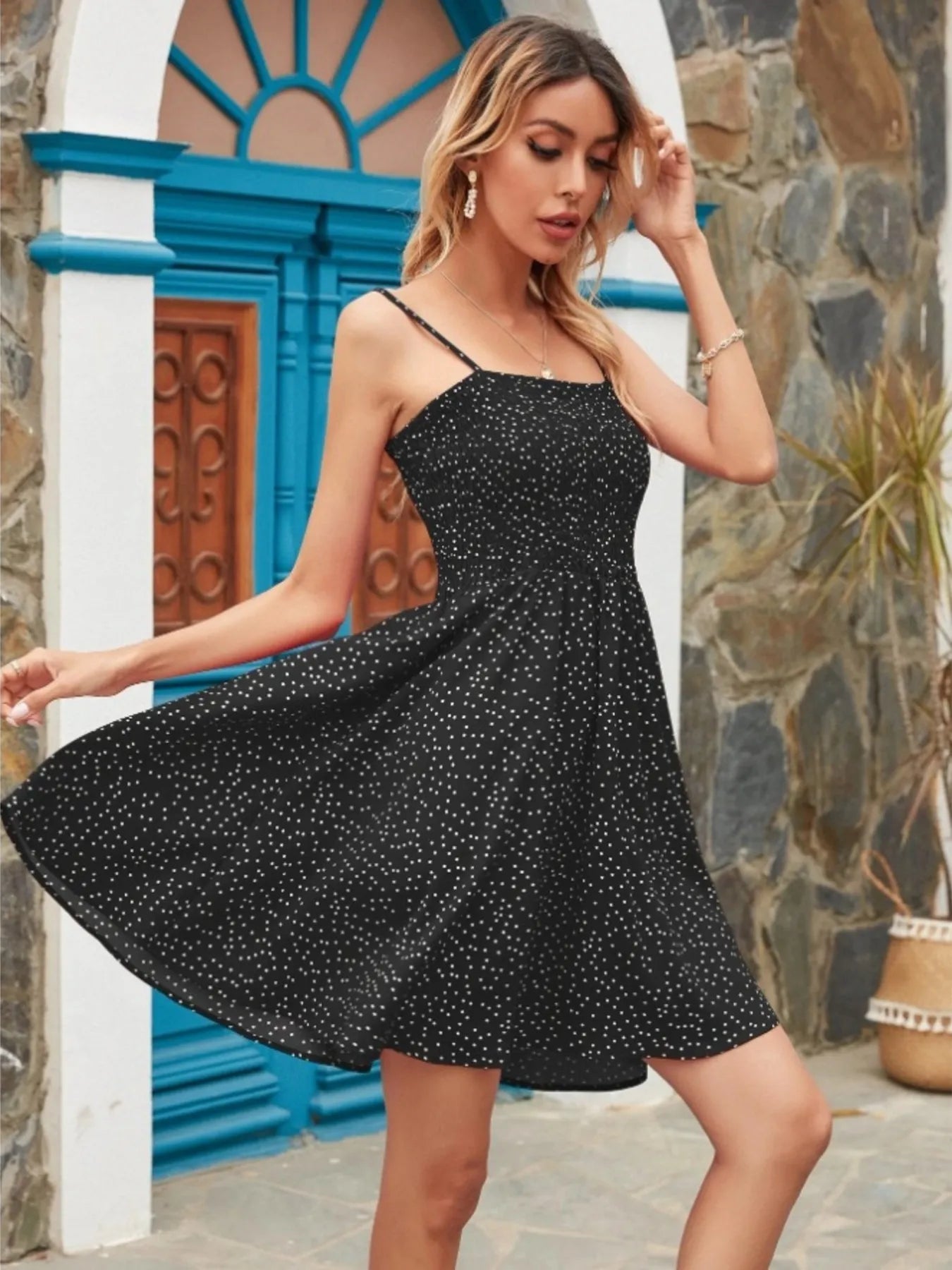 Full Size Smocked Square Neck Cami Dress Plus Size OutfitFlow