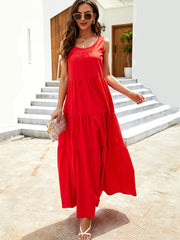 Sleeveless Tiered Maxi Tank Dress OutfitFlow