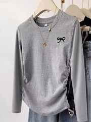 Bow Long Sleeve T-Shirt Trendsi