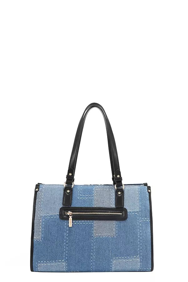 Nicole Lee USA Bosque de Amor Denim Tote Bag OutfitFlow