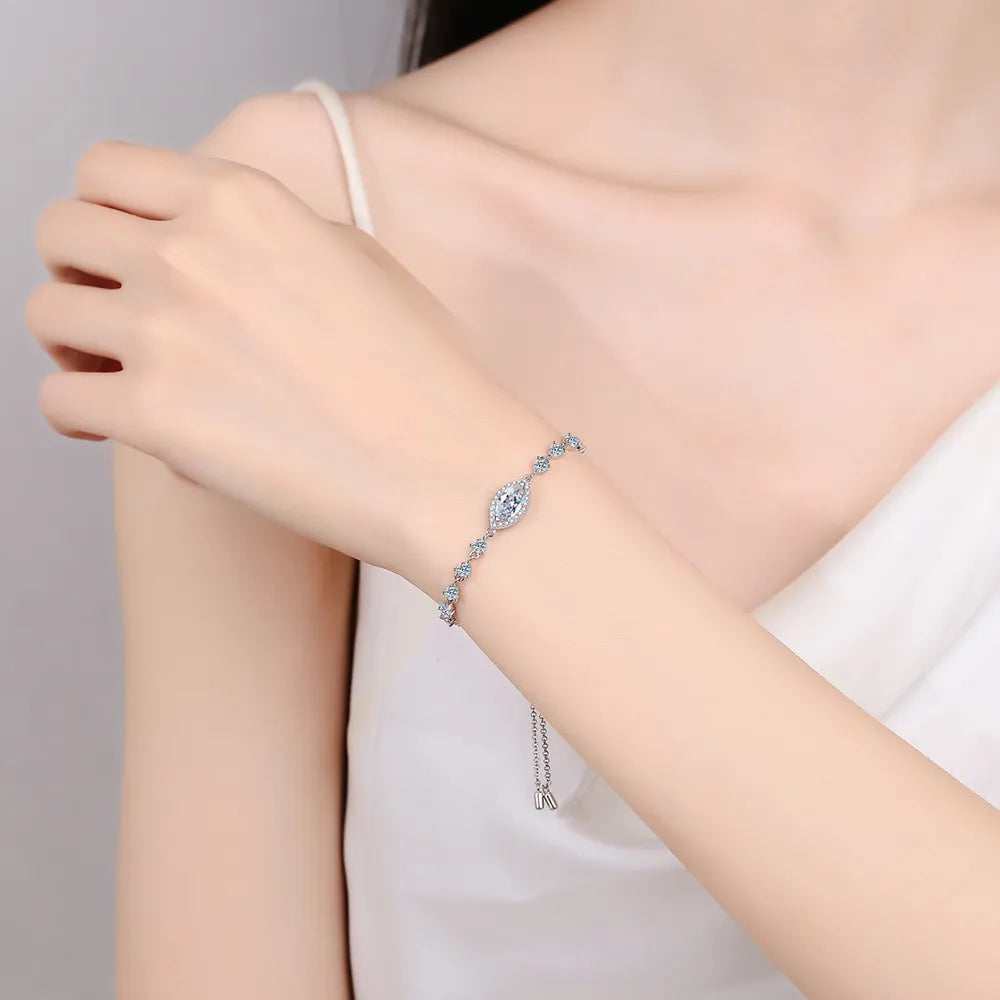 1 Carat Moissanite 925 Sterling Silver Bracelet OutfitFlow