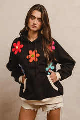 BiBi Patched Hoodie Top OutfitFlow