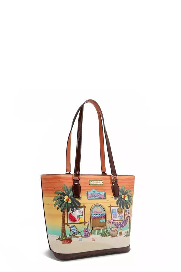 Nicole Lee USA Tropical Beach House Print Shopper Bag OutfitFlow