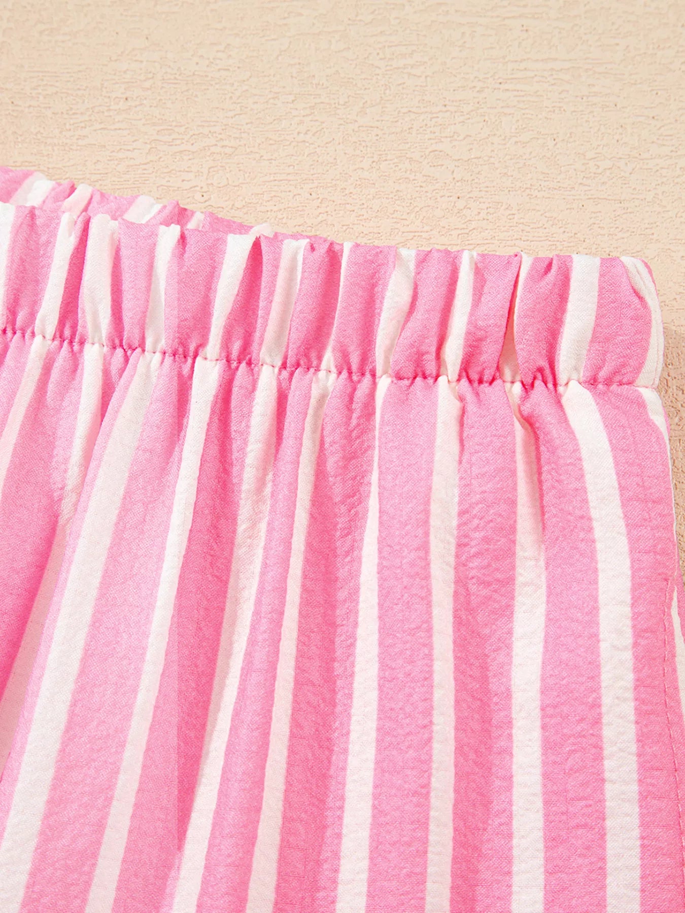 Stripe Buttoned Front Long Sleeve Top and Pants 2 Piece Sleepwear OutfitFlow