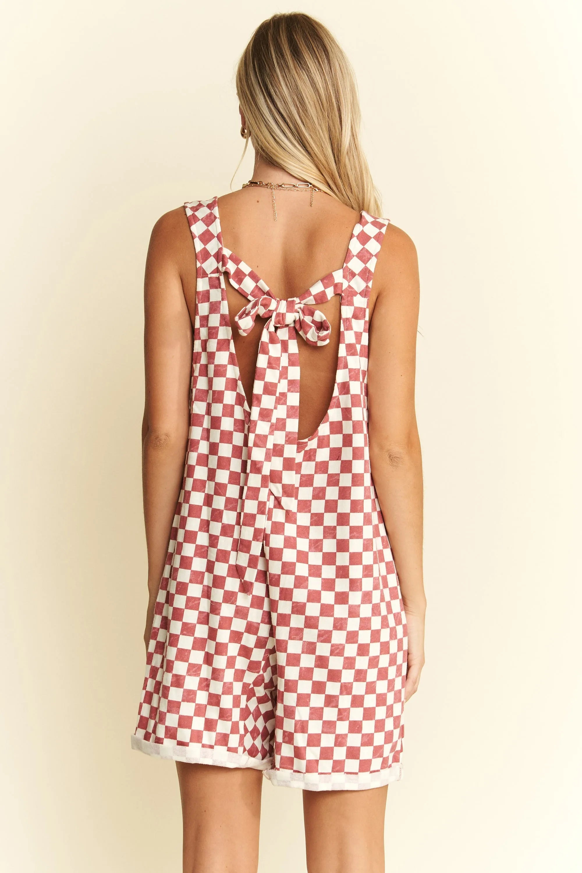 Jade By Jane Plus Size Plaid Print Shorts Romper OutfitFlow