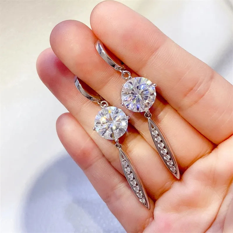 10 Carat Moissanite 925 Sterling Silver Earrings OutfitFlow