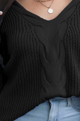 Cable-Knit V-Neck Sweater OutfitFlow