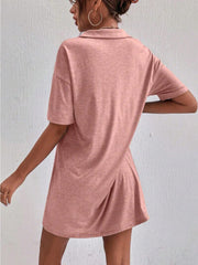 Johnny Collar Short Sleeve Polo Dress OutfitFlow