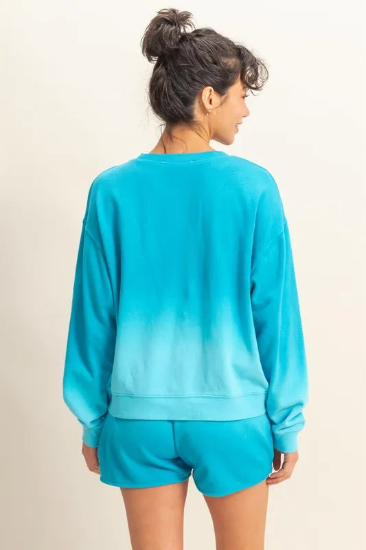 HYFVE Dip Dye Long Sleeve Sweatshirt OutfitFlow