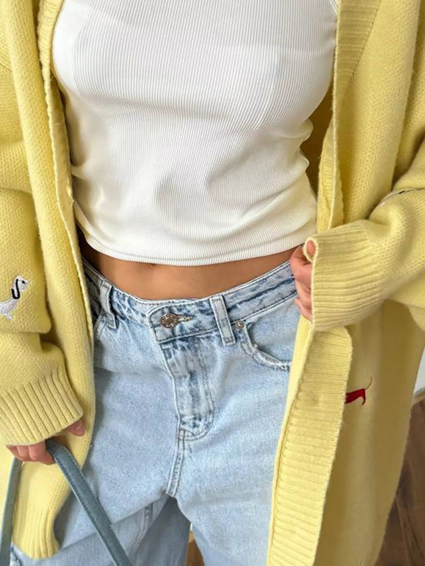 Embroidered Button Up Cardigan OutfitFlow