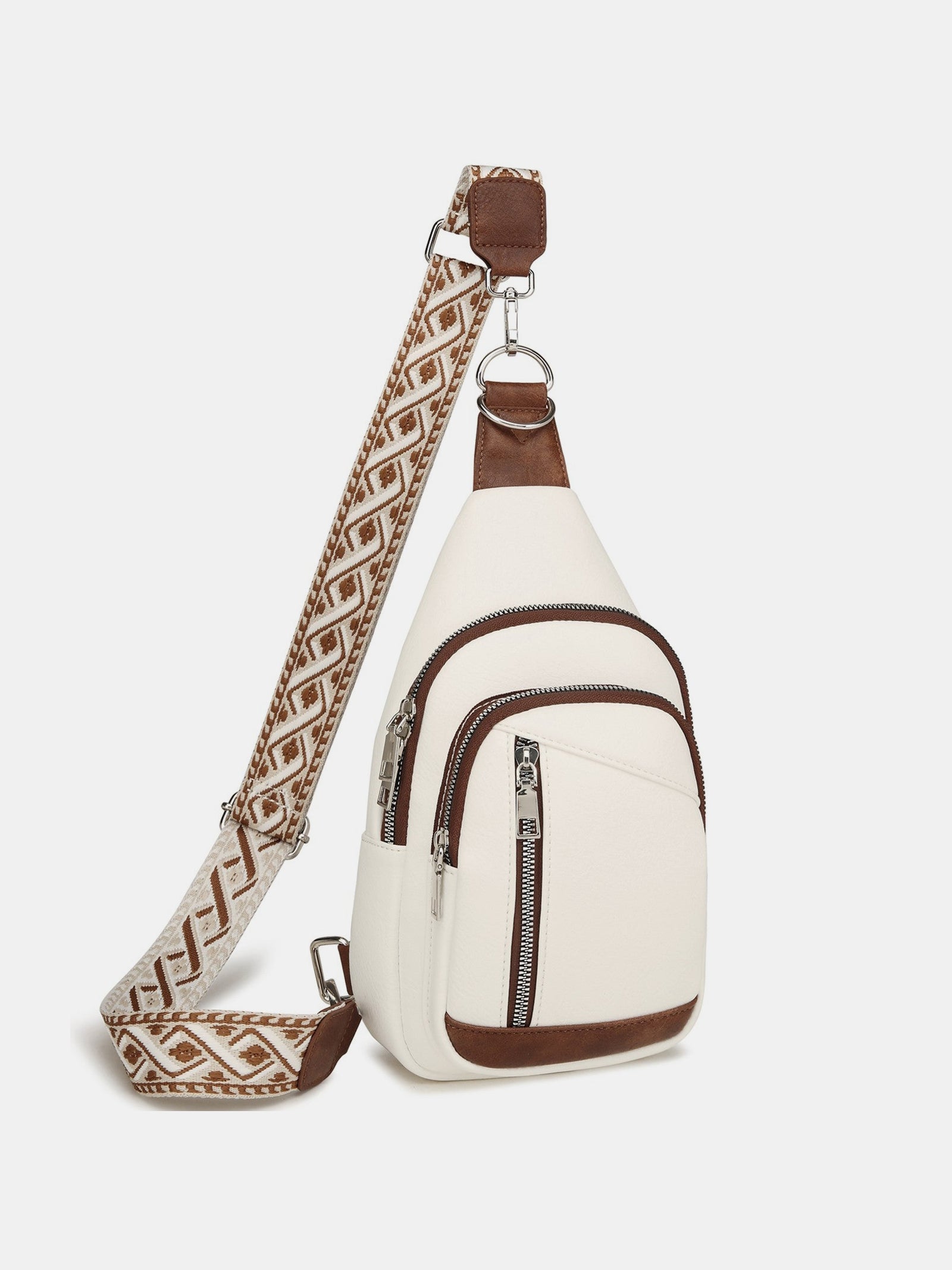 Outfit Flow - PU Leather Crossbody Bag with Two Detachable Strap