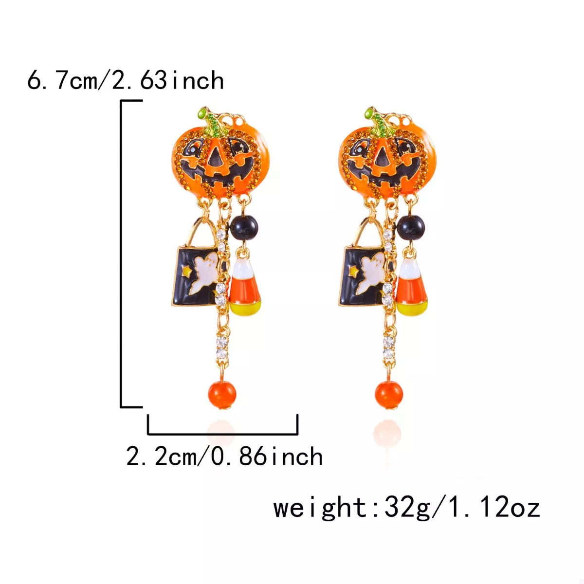 Halloween Pumpkin Drop Earrings OutfitFlow