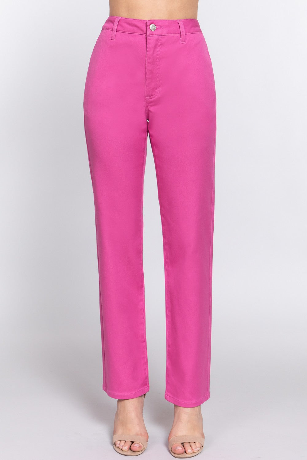 Outfit Flow - ACTIVE BASIC High Waist Straight Twill Pants